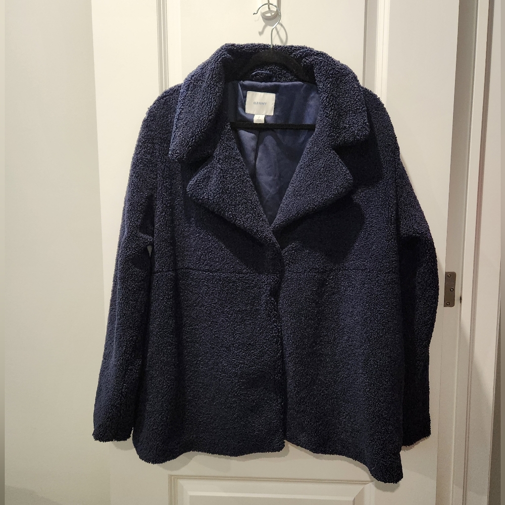 OLD NAVY Navy Teddy Coat
